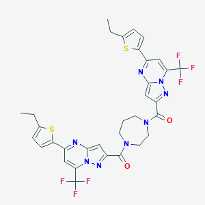 5-(5-Ethyl-2-thienyl)-2-[(4-{[5-(5-ethyl-2-thienyl)-7-(trifluoromethyl)pyrazolo[1,5-a]pyrimidin-2-yl]carbonyl}-1,4-diazepan-1-yl)carbonyl]-7-(trifluoromethyl)pyrazolo[1,5-a]pyrimidine