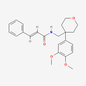 (2E)-N-{[4-(3,4-Dimethoxyphenyl)oxan-4-YL]methyl}-3-phenylprop-2-enamide