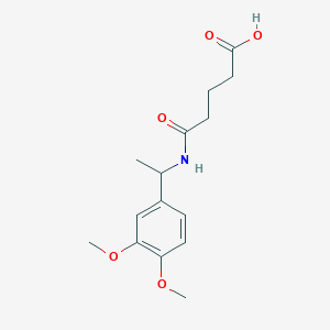 molecular formula C15H21NO5 B4566742 5-{[1-(3,4-dimethoxyphenyl)ethyl]amino}-5-oxopentanoic acid 