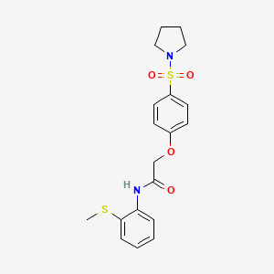 N-[2-(methylthio)phenyl]-2-[4-(1-pyrrolidinylsulfonyl)phenoxy]acetamide