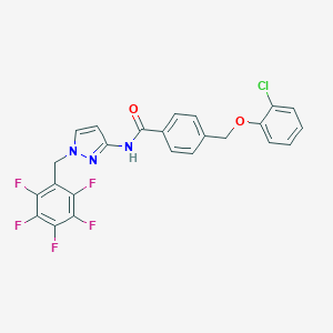 molecular formula C24H15ClF5N3O2 B456678 4-[(2-chlorophenoxy)methyl]-N-[1-(2,3,4,5,6-pentafluorobenzyl)-1H-pyrazol-3-yl]benzamide 