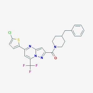 molecular formula C24H20ClF3N4OS B456681 (4-Benzylpiperidin-1-yl)[5-(5-chlorothiophen-2-yl)-7-(trifluoromethyl)pyrazolo[1,5-a]pyrimidin-2-yl]methanone 
