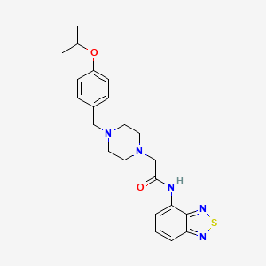 molecular formula C22H27N5O2S B4566810 N-(2,1,3-BENZOTHIADIAZOL-4-YL)-2-(4-{[4-(PROPAN-2-YLOXY)PHENYL]METHYL}PIPERAZIN-1-YL)ACETAMIDE 