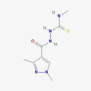 molecular formula C8H13N5OS B456682 2-[(1,3-dimethyl-1H-pyrazol-4-yl)carbonyl]-N-methylhydrazinecarbothioamide 