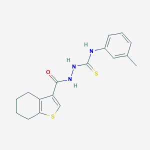 molecular formula C17H19N3OS2 B456683 N-(3-methylphenyl)-2-(4,5,6,7-tetrahydro-1-benzothien-3-ylcarbonyl)hydrazinecarbothioamide 
