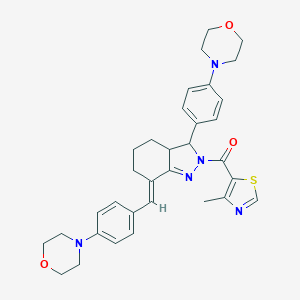 2-[(4-methyl-1,3-thiazol-5-yl)carbonyl]-7-[4-(4-morpholinyl)benzylidene]-3-[4-(4-morpholinyl)phenyl]-3,3a,4,5,6,7-hexahydro-2H-indazole