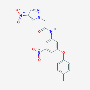 molecular formula C18H15N5O6 B456686 N-[3-(4-methylphenoxy)-5-nitrophenyl]-2-(4-nitro-1H-pyrazol-1-yl)acetamide 
