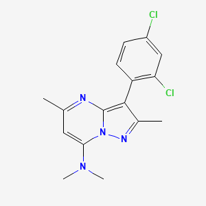 molecular formula C16H16Cl2N4 B4566861 3-(2,4-dichlorophenyl)-N,N,2,5-tetramethylpyrazolo[1,5-a]pyrimidin-7-amine 