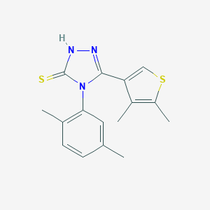 molecular formula C16H17N3S2 B456688 4-(2,5-dimethylphenyl)-5-(4,5-dimethyl-3-thienyl)-4H-1,2,4-triazol-3-yl hydrosulfide 