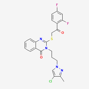 3-[3-(4-CHLORO-3-METHYL-1H-PYRAZOL-1-YL)PROPYL]-2-{[2-(2,4-DIFLUOROPHENYL)-2-OXOETHYL]SULFANYL}-4(3H)-QUINAZOLINONE