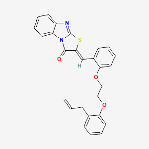 molecular formula C27H22N2O3S B4566923 (2Z)-2-(2-{2-[2-(prop-2-en-1-yl)phenoxy]ethoxy}benzylidene)[1,3]thiazolo[3,2-a]benzimidazol-3(2H)-one 