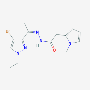 N'-[1-(4-bromo-1-ethyl-1H-pyrazol-3-yl)ethylidene]-2-(1-methyl-1H-pyrrol-2-yl)acetohydrazide