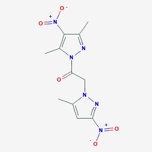 molecular formula C11H12N6O5 B4566943 1-(3,5-DIMETHYL-4-NITRO-1H-PYRAZOL-1-YL)-2-(5-METHYL-3-NITRO-1H-PYRAZOL-1-YL)ETHAN-1-ONE 