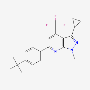 6-[4-(TERT-BUTYL)PHENYL]-3-CYCLOPROPYL-1-METHYL-4-(TRIFLUOROMETHYL)-1H-PYRAZOLO[3,4-B]PYRIDINE