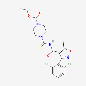 ETHYL 4-({[3-(2,6-DICHLOROPHENYL)-5-METHYL-1,2-OXAZOL-4-YL]FORMAMIDO}METHANETHIOYL)PIPERAZINE-1-CARBOXYLATE