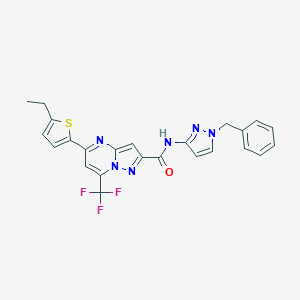 molecular formula C24H19F3N6OS B456699 N-(1-benzyl-1H-pyrazol-3-yl)-5-(5-ethylthiophen-2-yl)-7-(trifluoromethyl)pyrazolo[1,5-a]pyrimidine-2-carboxamide 