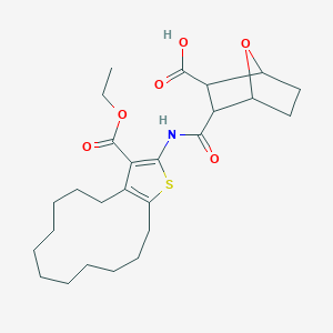 3-({[3-(ethoxycarbonyl)-5,6,7,8,9,10,11,12,13,14-decahydro-4H-cyclotrideca[b]thien-2-yl]amino}carbonyl)-7-oxabicyclo[2.2.1]heptane-2-carboxylic acid