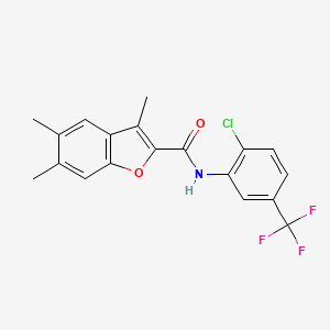 N-[2-chloro-5-(trifluoromethyl)phenyl]-3,5,6-trimethyl-1-benzofuran-2-carboxamide