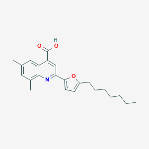 2-(5-Heptylfuran-2-yl)-6,8-dimethylquinoline-4-carboxylic acid