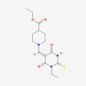 ethyl 1-[(1-ethyl-4,6-dioxo-2-thioxotetrahydro-5(2H)-pyrimidinylidene)methyl]-4-piperidinecarboxylate