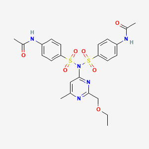 N-[4-[(4-acetamidophenyl)sulfonyl-[2-(ethoxymethyl)-6-methylpyrimidin-4-yl]sulfamoyl]phenyl]acetamide