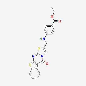 ethyl 4-{[(5-oxo-6,7,8,9-tetrahydro-5H-[1]benzothieno[2,3-d][1,3]thiazolo[3,2-a]pyrimidin-2-yl)methyl]amino}benzoate