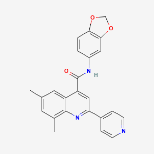 N-(1,3-BENZODIOXOL-5-YL)-6,8-DIMETHYL-2-(4-PYRIDINYL)-4-QUINOLINECARBOXAMIDE