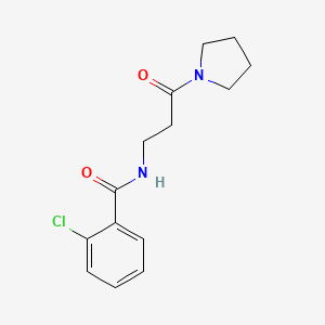 2-chloro-N-[3-oxo-3-(pyrrolidin-1-yl)propyl]benzamide