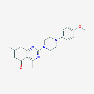 molecular formula C21H26N4O2 B4567136 2-[4-(4-methoxyphenyl)piperazin-1-yl]-4,7-dimethyl-7,8-dihydroquinazolin-5(6H)-one 