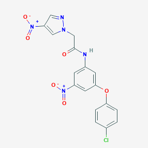 N-[3-(4-chlorophenoxy)-5-nitrophenyl]-2-(4-nitro-1H-pyrazol-1-yl)acetamide