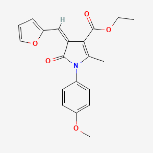 ETHYL (4Z)-4-[(FURAN-2-YL)METHYLIDENE]-1-(4-METHOXYPHENYL)-2-METHYL-5-OXO-4,5-DIHYDRO-1H-PYRROLE-3-CARBOXYLATE