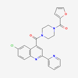 molecular formula C24H19ClN4O3 B4567173 6-chloro-4-{[4-(2-furoyl)-1-piperazinyl]carbonyl}-2-(2-pyridinyl)quinoline 