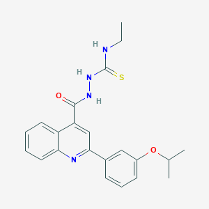 molecular formula C22H24N4O2S B456718 N-ethyl-2-{[2-(3-isopropoxyphenyl)-4-quinolinyl]carbonyl}hydrazinecarbothioamide 