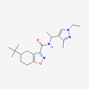 5-(TERT-BUTYL)-N-[1-(1-ETHYL-3-METHYL-1H-PYRAZOL-4-YL)ETHYL]-4,5,6,7-TETRAHYDRO-1,2-BENZISOXAZOLE-3-CARBOXAMIDE