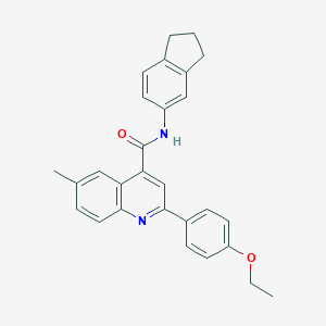 molecular formula C28H26N2O2 B456723 N-(2,3-dihydro-1H-inden-5-yl)-2-(4-ethoxyphenyl)-6-methylquinoline-4-carboxamide 