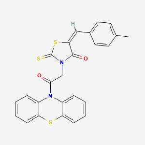 molecular formula C25H18N2O2S3 B4567232 (5E)-5-[(4-methylphenyl)methylidene]-3-(2-oxo-2-phenothiazin-10-ylethyl)-2-sulfanylidene-1,3-thiazolidin-4-one 