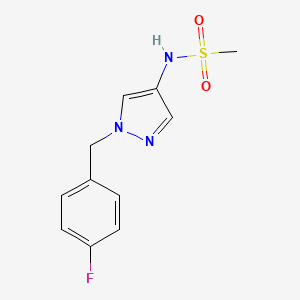 molecular formula C11H12FN3O2S B4567247 N-[1-(4-fluorobenzyl)-1H-pyrazol-4-yl]methanesulfonamide 