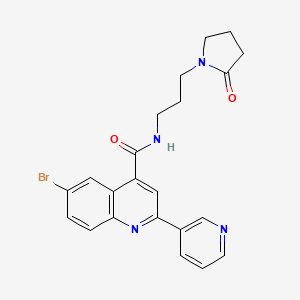 6-bromo-N-[3-(2-oxo-1-pyrrolidinyl)propyl]-2-(3-pyridinyl)-4-quinolinecarboxamide