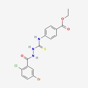 molecular formula C17H15BrClN3O3S B4567267 ethyl 4-({[2-(5-bromo-2-chlorobenzoyl)hydrazino]carbonothioyl}amino)benzoate 