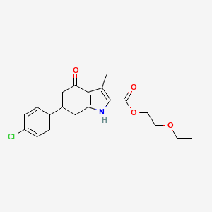 molecular formula C20H22ClNO4 B4567322 2-ethoxyethyl 6-(4-chlorophenyl)-3-methyl-4-oxo-4,5,6,7-tetrahydro-1H-indole-2-carboxylate 