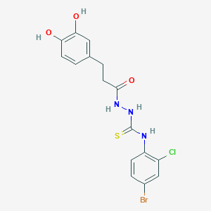 N-(4-bromo-2-chlorophenyl)-2-[3-(3,4-dihydroxyphenyl)propanoyl]hydrazinecarbothioamide