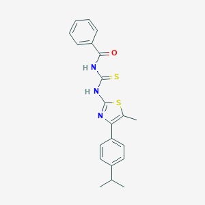 molecular formula C21H21N3OS2 B456734 N-benzoyl-N'-[4-(4-isopropylphenyl)-5-methyl-1,3-thiazol-2-yl]thiourea 
