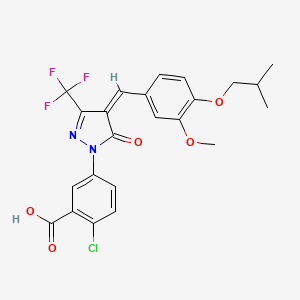 2-chloro-5-[(4Z)-4-[[3-methoxy-4-(2-methylpropoxy)phenyl]methylidene]-5-oxo-3-(trifluoromethyl)pyrazol-1-yl]benzoic acid