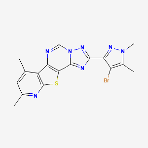 4-(4-bromo-1,5-dimethylpyrazol-3-yl)-11,13-dimethyl-16-thia-3,5,6,8,14-pentazatetracyclo[7.7.0.02,6.010,15]hexadeca-1(9),2,4,7,10(15),11,13-heptaene