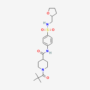 1-(2,2-dimethylpropanoyl)-N-{4-[(tetrahydrofuran-2-ylmethyl)sulfamoyl]phenyl}piperidine-4-carboxamide