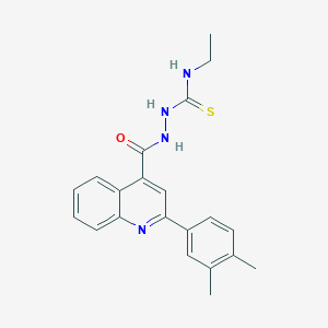 molecular formula C21H22N4OS B456741 2-{[2-(3,4-dimethylphenyl)-4-quinolinyl]carbonyl}-N-ethylhydrazinecarbothioamide 