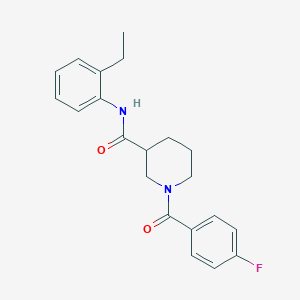 molecular formula C21H23FN2O2 B4567484 N-(2-ethylphenyl)-1-(4-fluorobenzoyl)-3-piperidinecarboxamide 