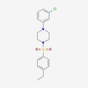 molecular formula C18H21ClN2O2S B456749 1-(3-Chlorophenyl)-4-[(4-ethylphenyl)sulfonyl]piperazine CAS No. 438234-76-5