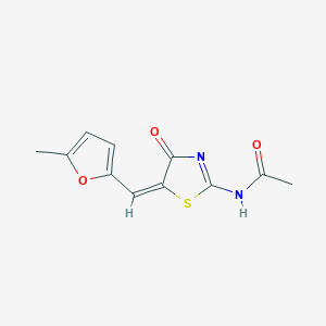 N-[(5E)-5-[(5-methylfuran-2-yl)methylidene]-4-oxo-1,3-thiazol-2-yl]acetamide