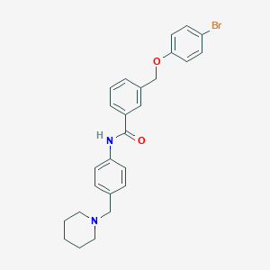 3-[(4-bromophenoxy)methyl]-N-[4-(piperidin-1-ylmethyl)phenyl]benzamide